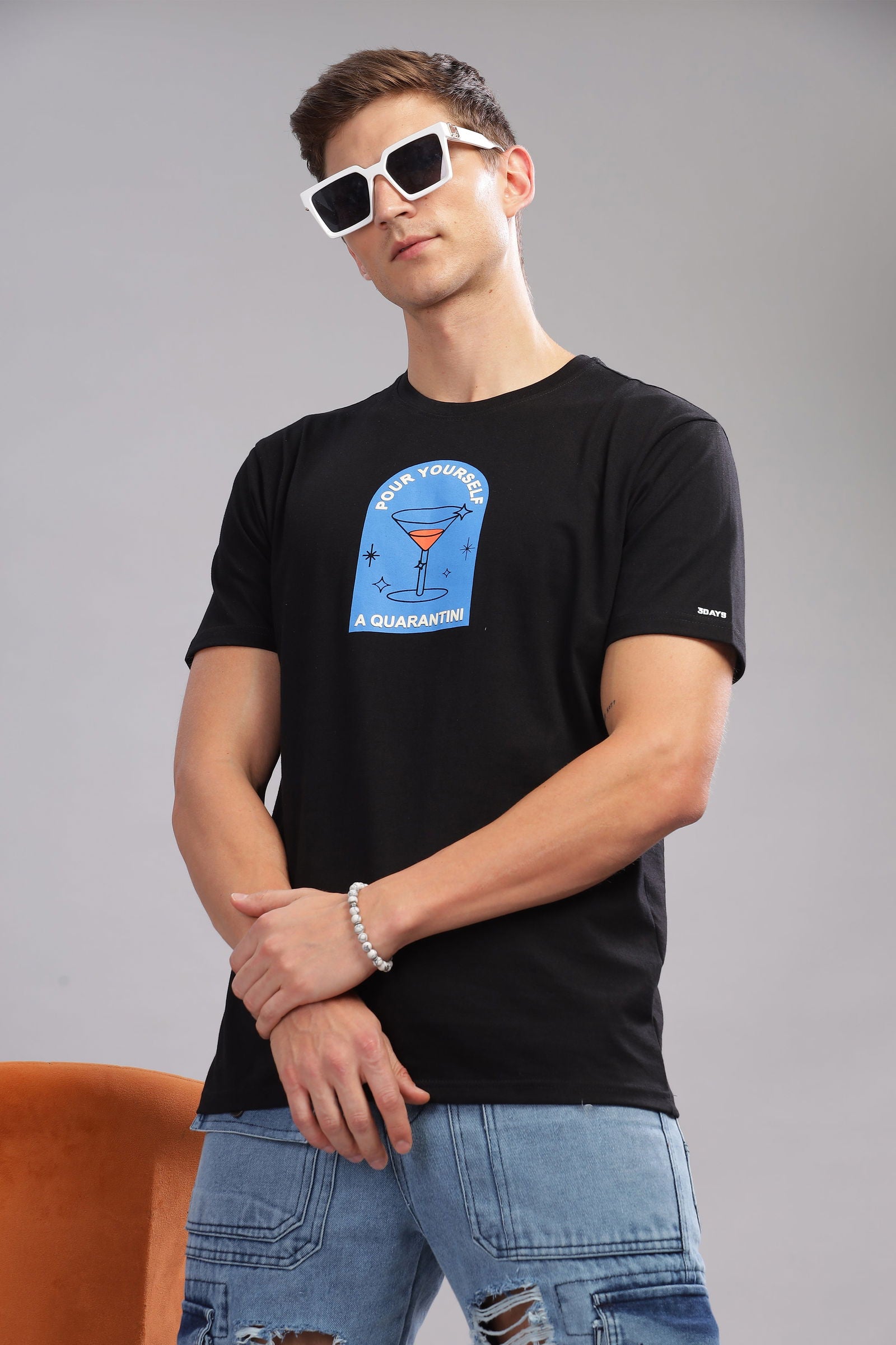 Quarantini Black Tshirt - Three Days