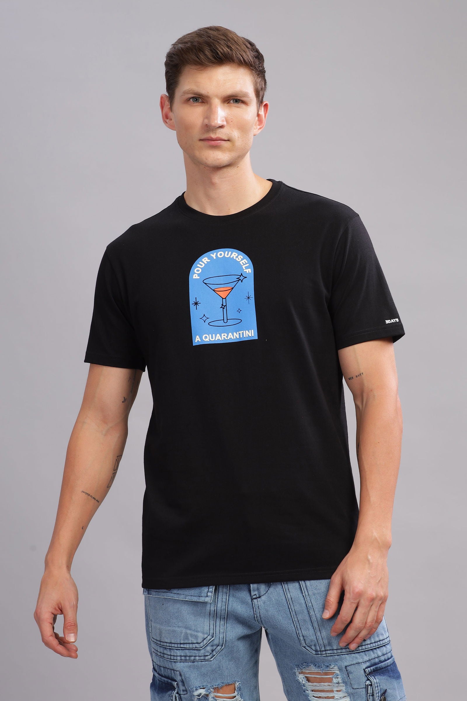 Quarantini Black Tshirt - Three Days