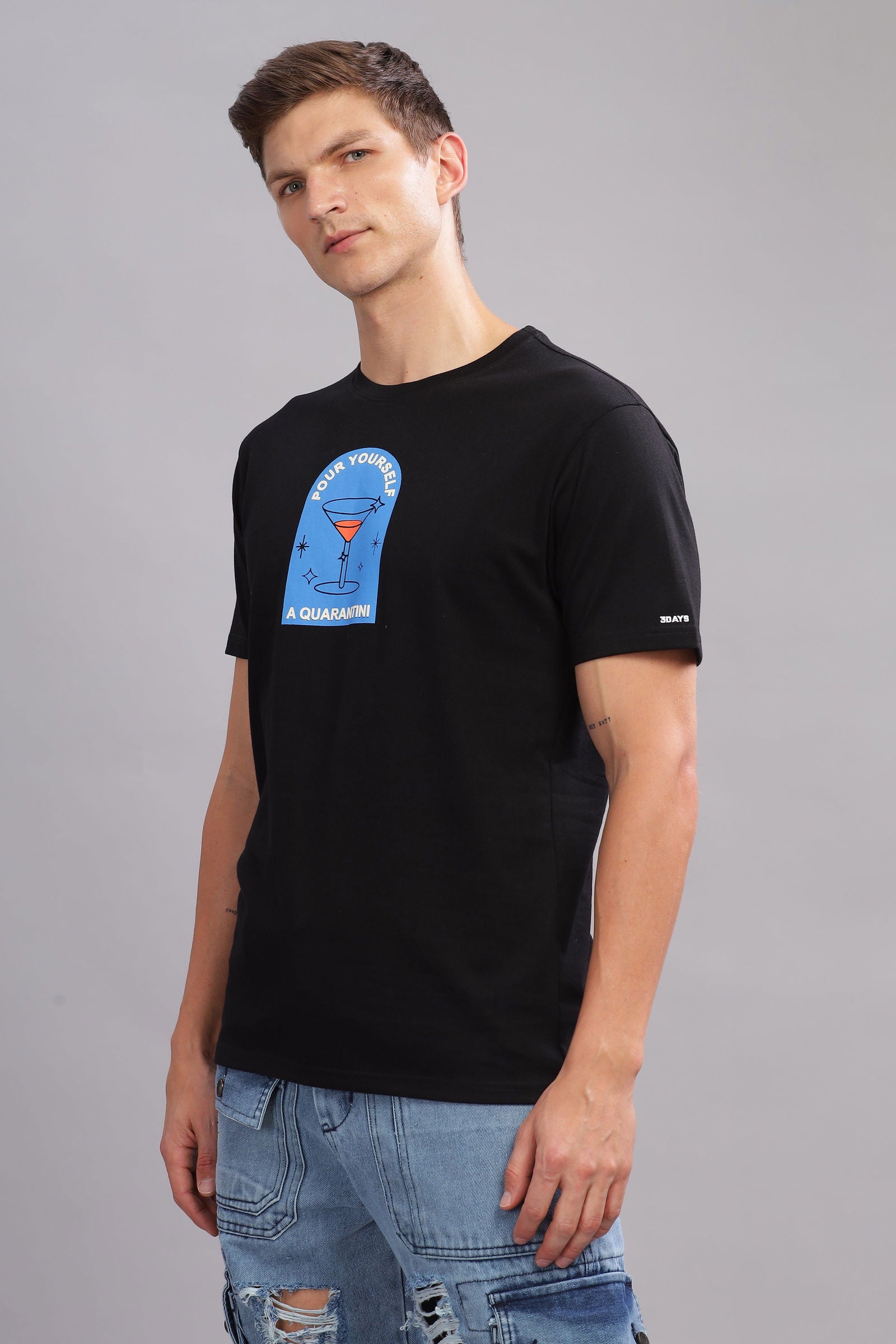 Quarantini Black Tshirt - Three Days