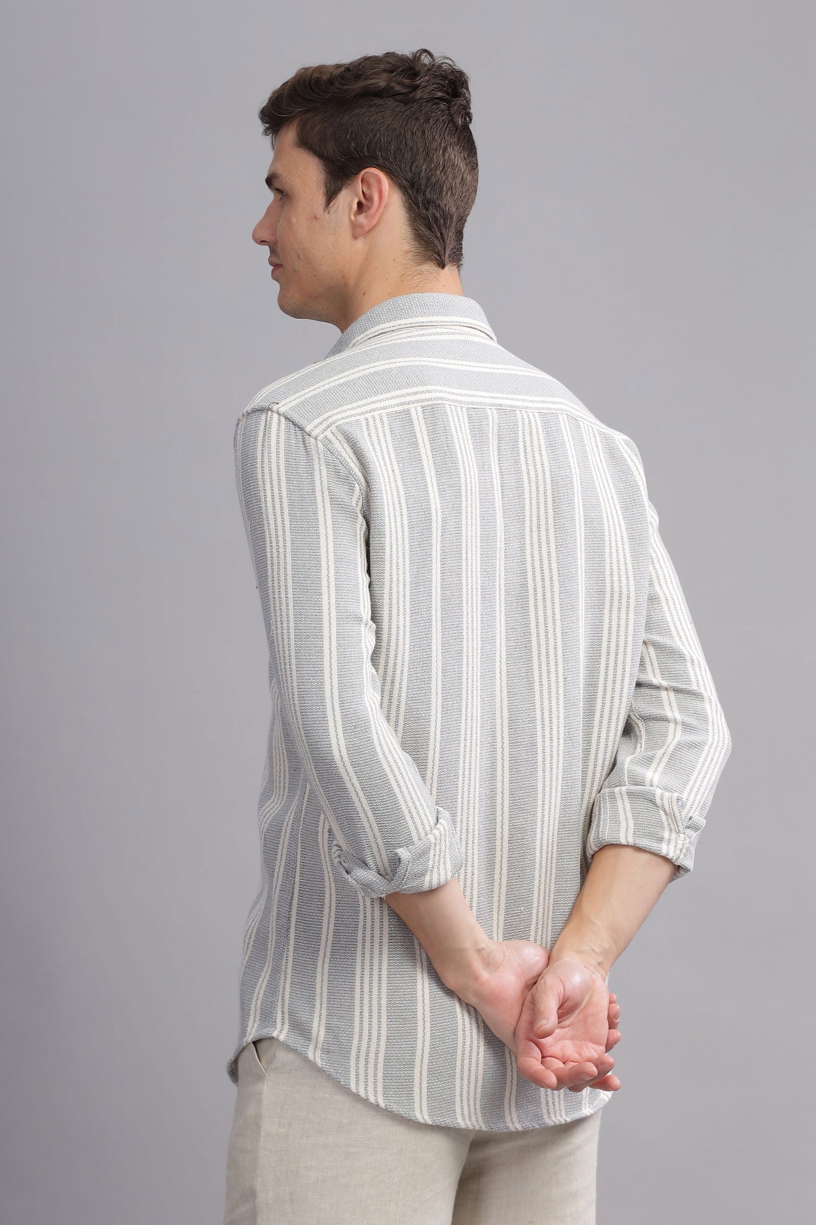 Refined Ripple Textured Blended Shirt - Three Days