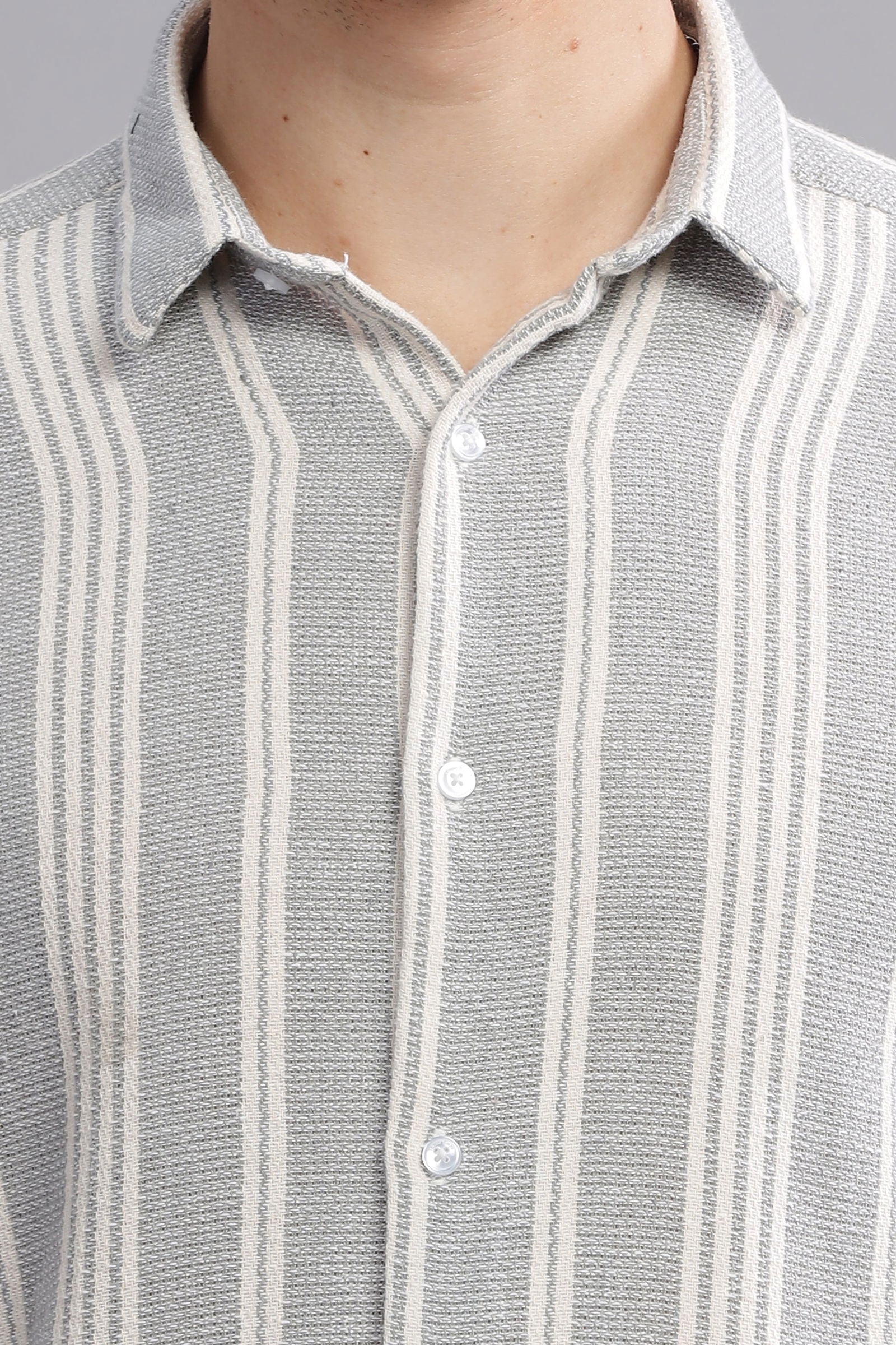 Refined Ripple Textured Blended Shirt - Three Days
