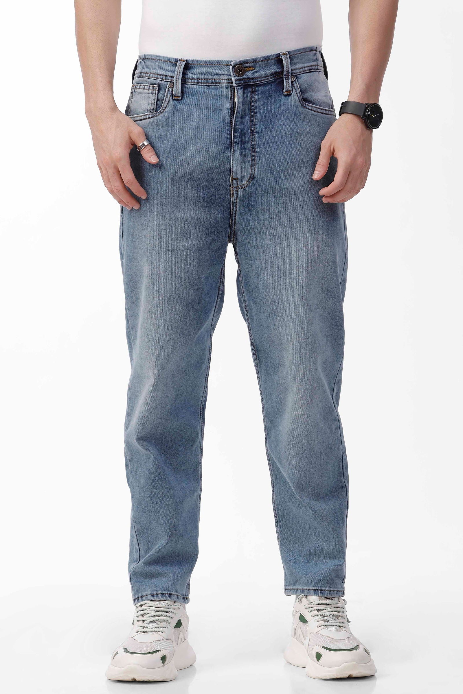 Slouchy Fit Mid Blue Jean - Three Days