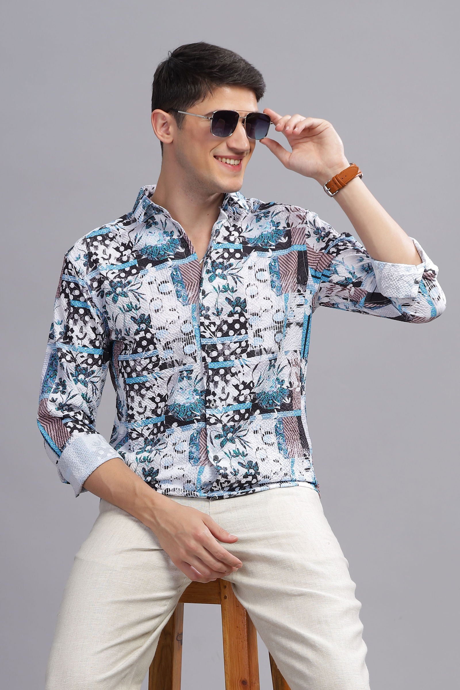 Splatter Textued weave shirt - Three Days