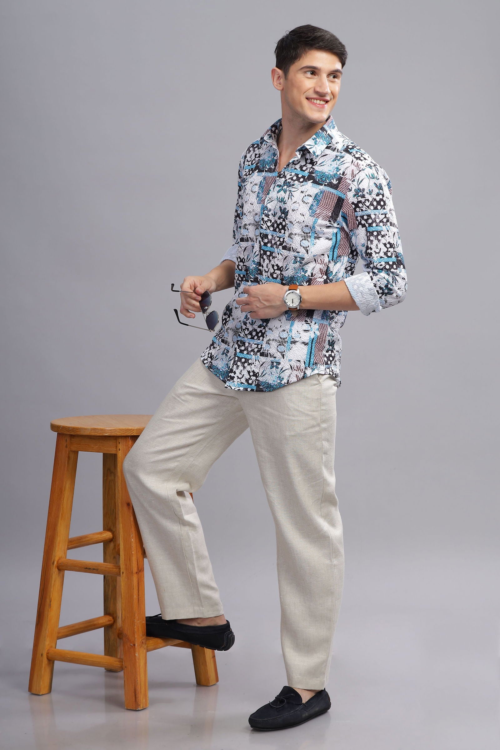 Splatter Textued weave shirt - Three Days