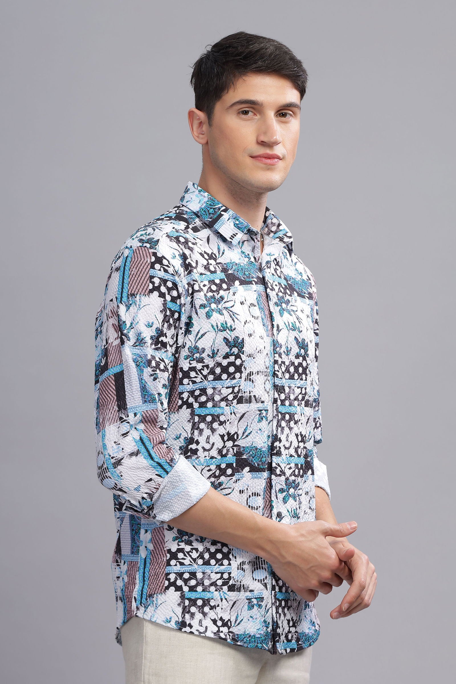 Splatter Textued weave shirt - Three Days