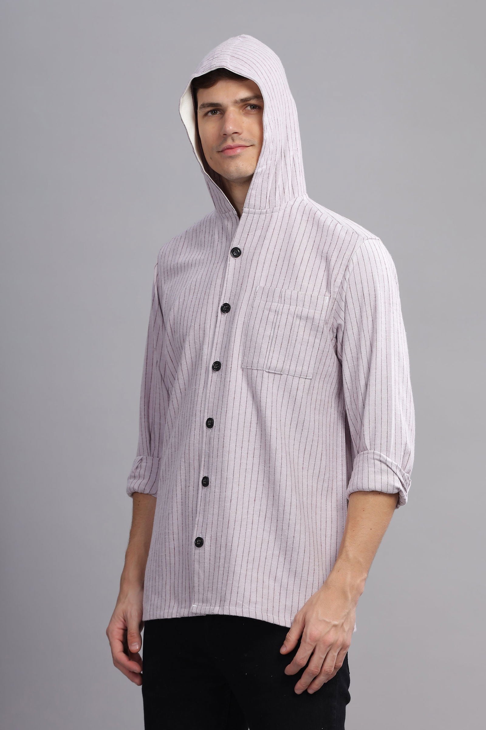 Strato Brushed Paid Hoody Shirt - Three Days