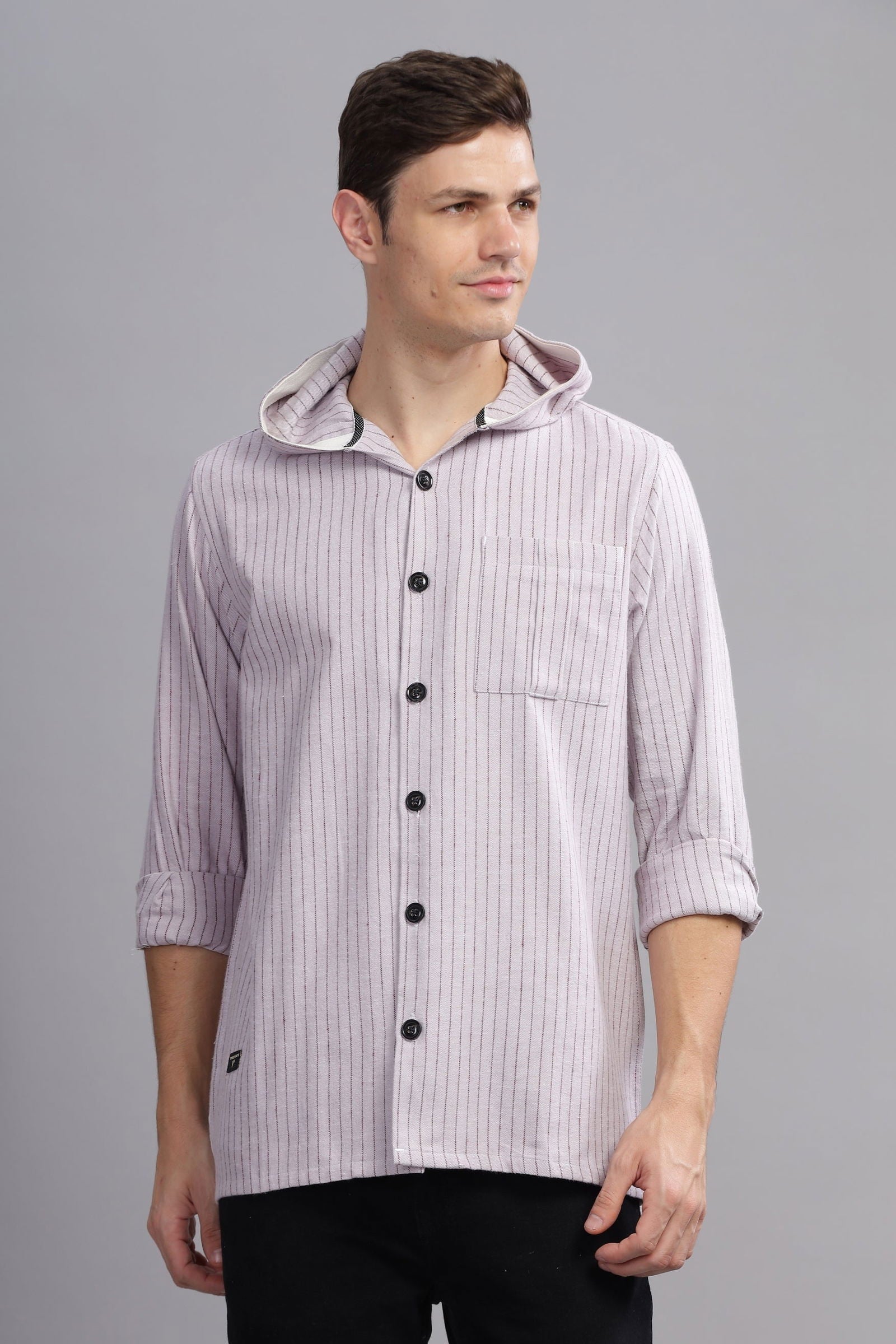 Strato Brushed Paid Hoody Shirt - Three Days