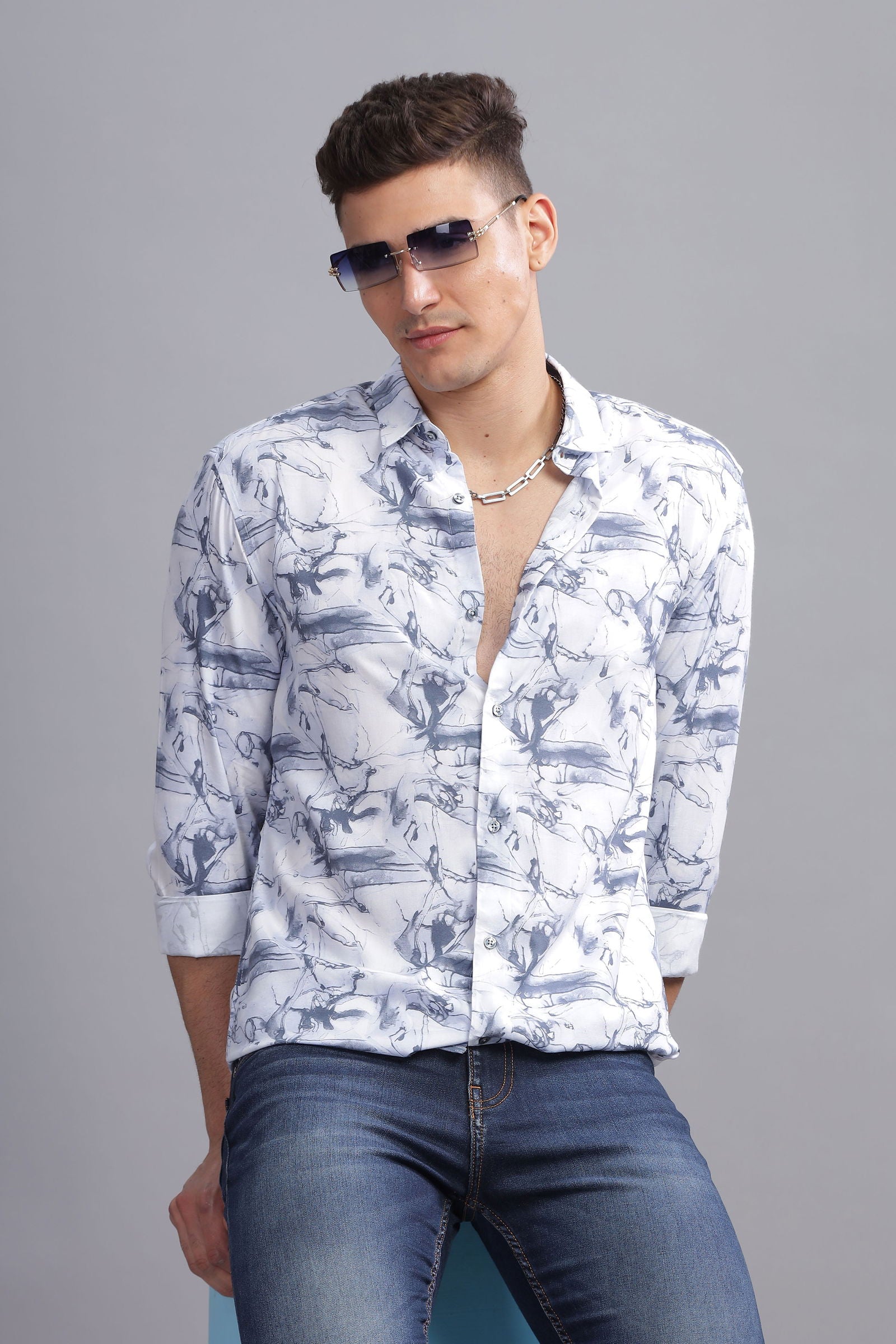 Symphony Abstract Print Full Sleeves Shirt - Three Days