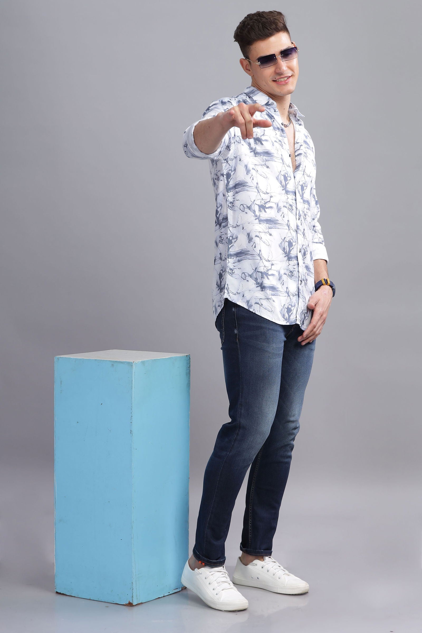 Symphony Abstract Print Full Sleeves Shirt - Three Days