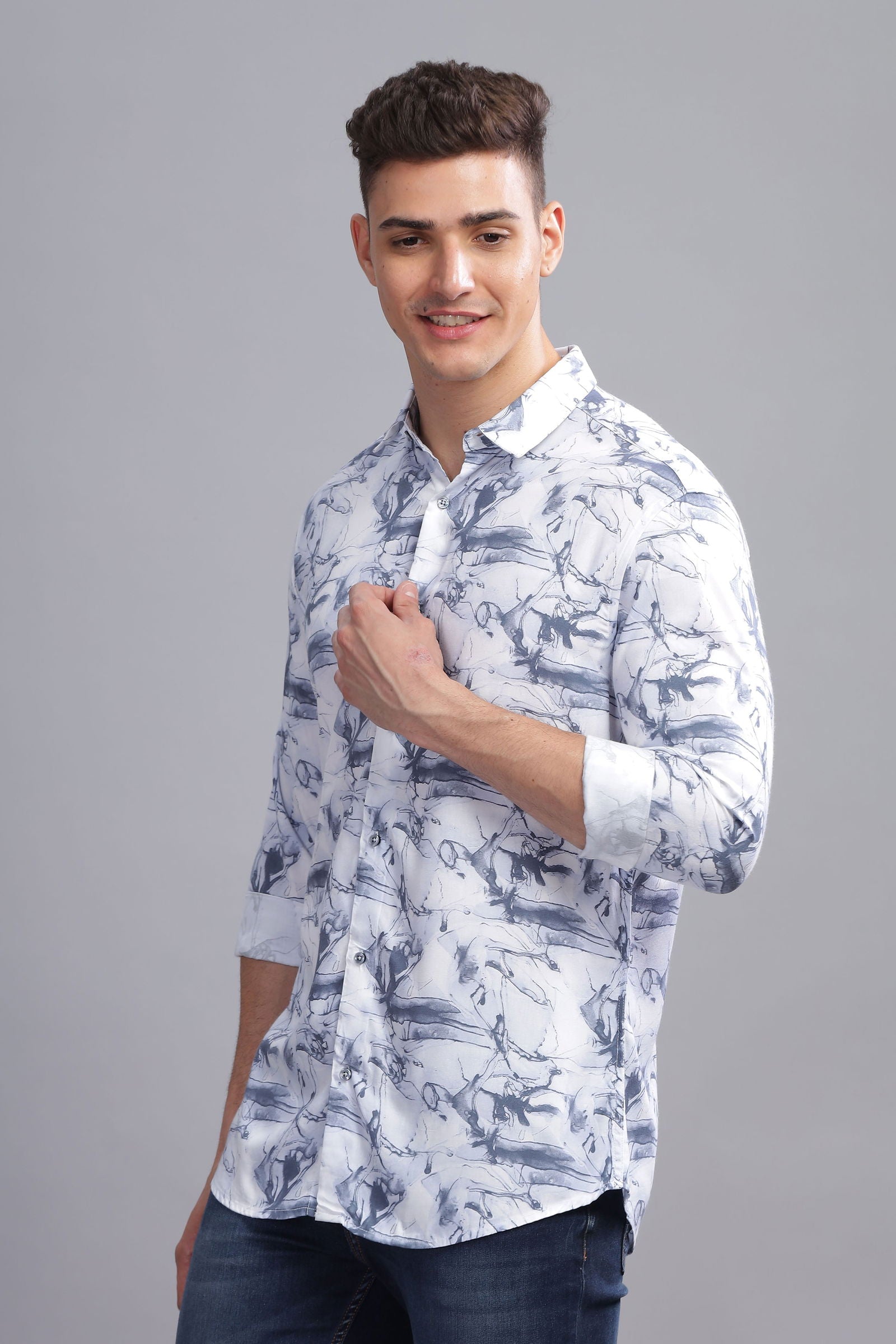 Symphony Abstract Print Full Sleeves Shirt - Three Days