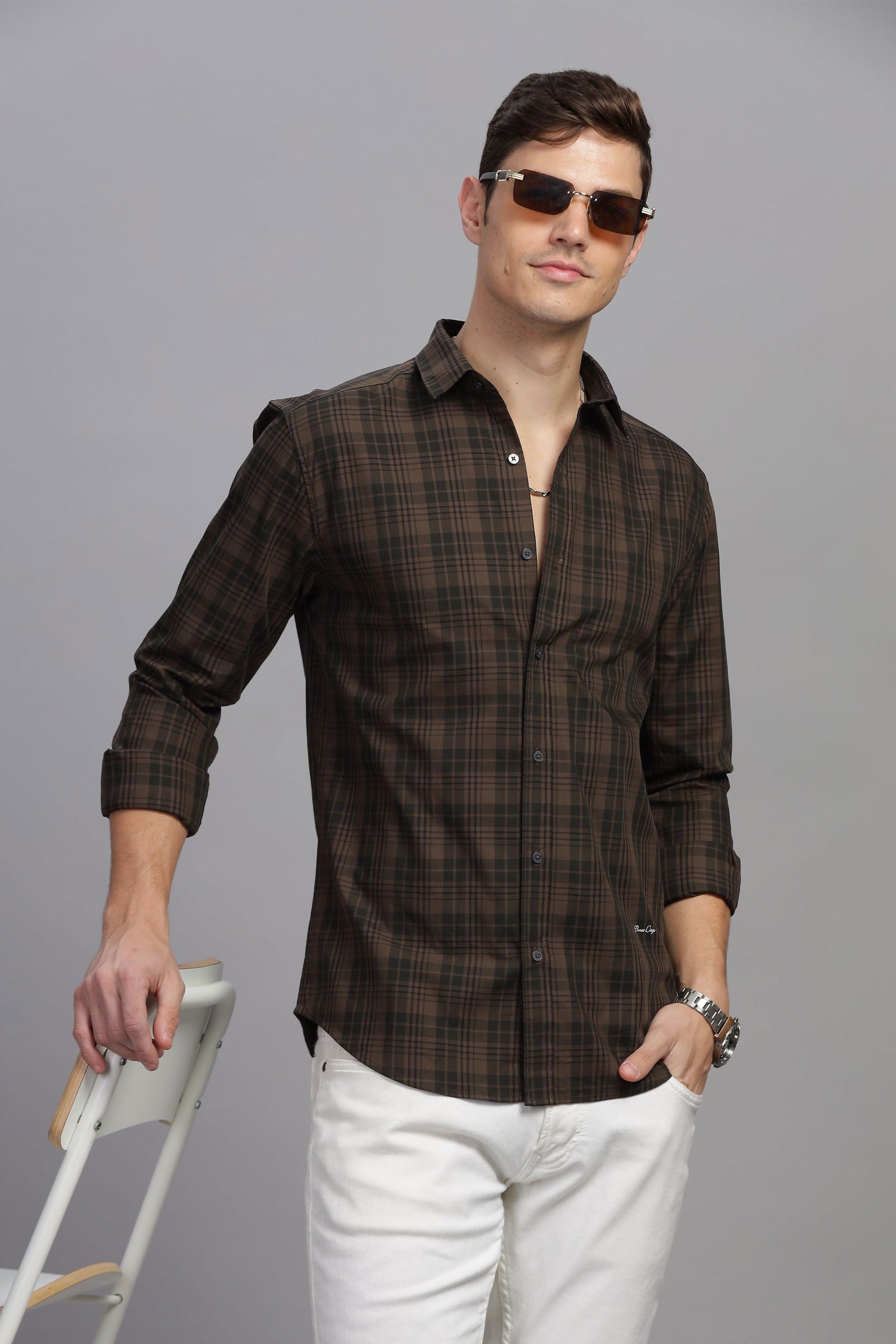 Tartan Checkered Slim Fit Shirt - Three Days
