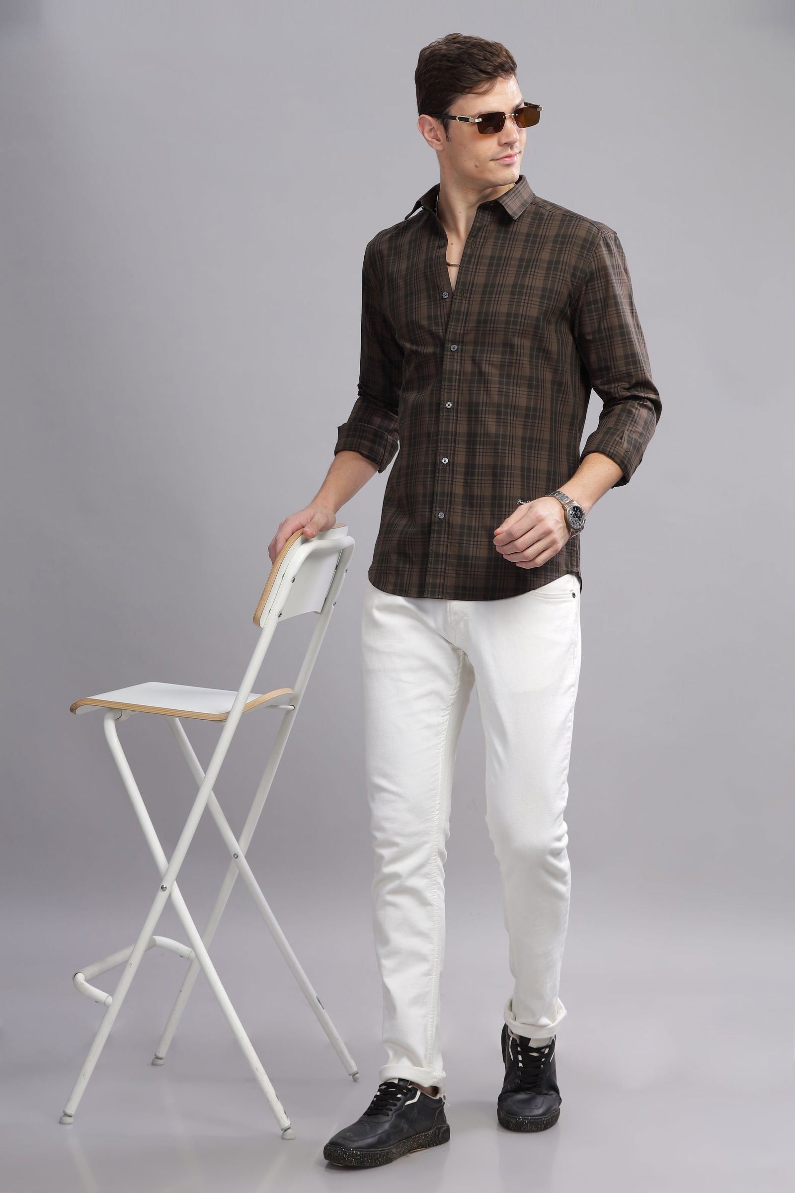 Tartan Checkered Slim Fit Shirt - Three Days