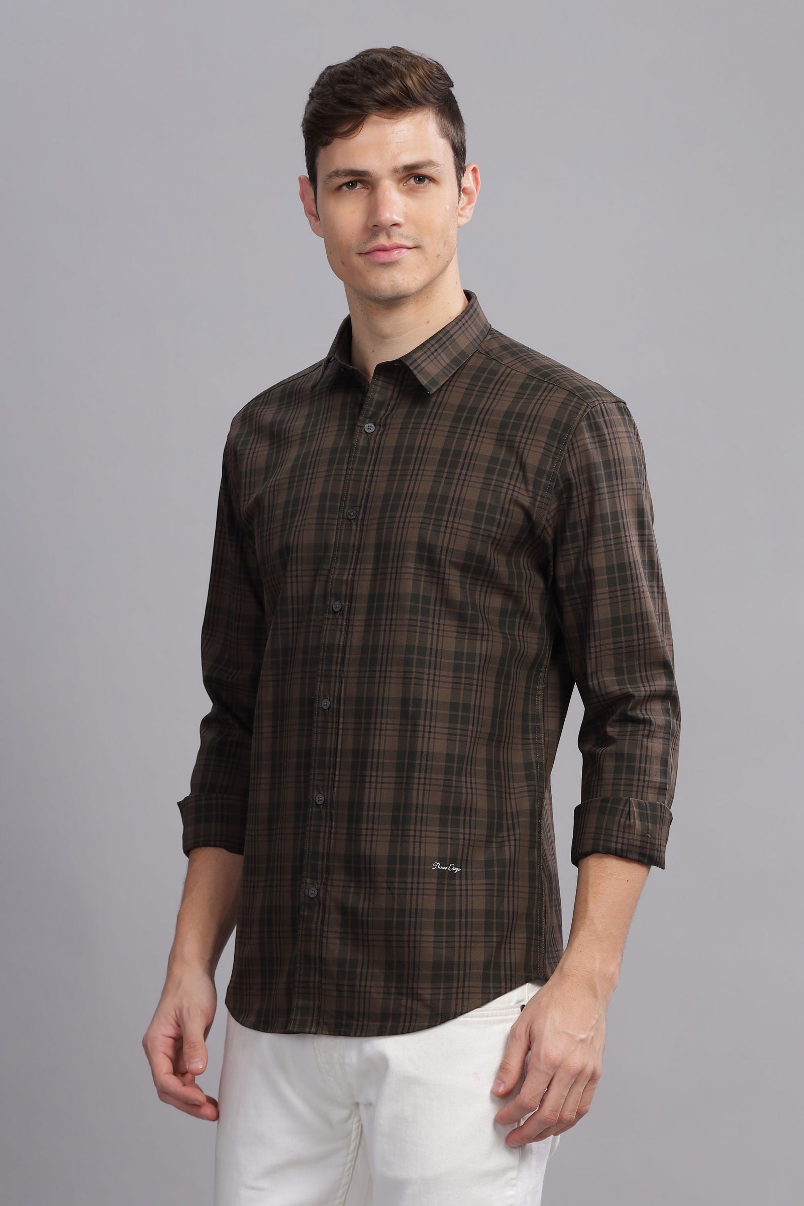 Tartan Checkered Slim Fit Shirt - Three Days