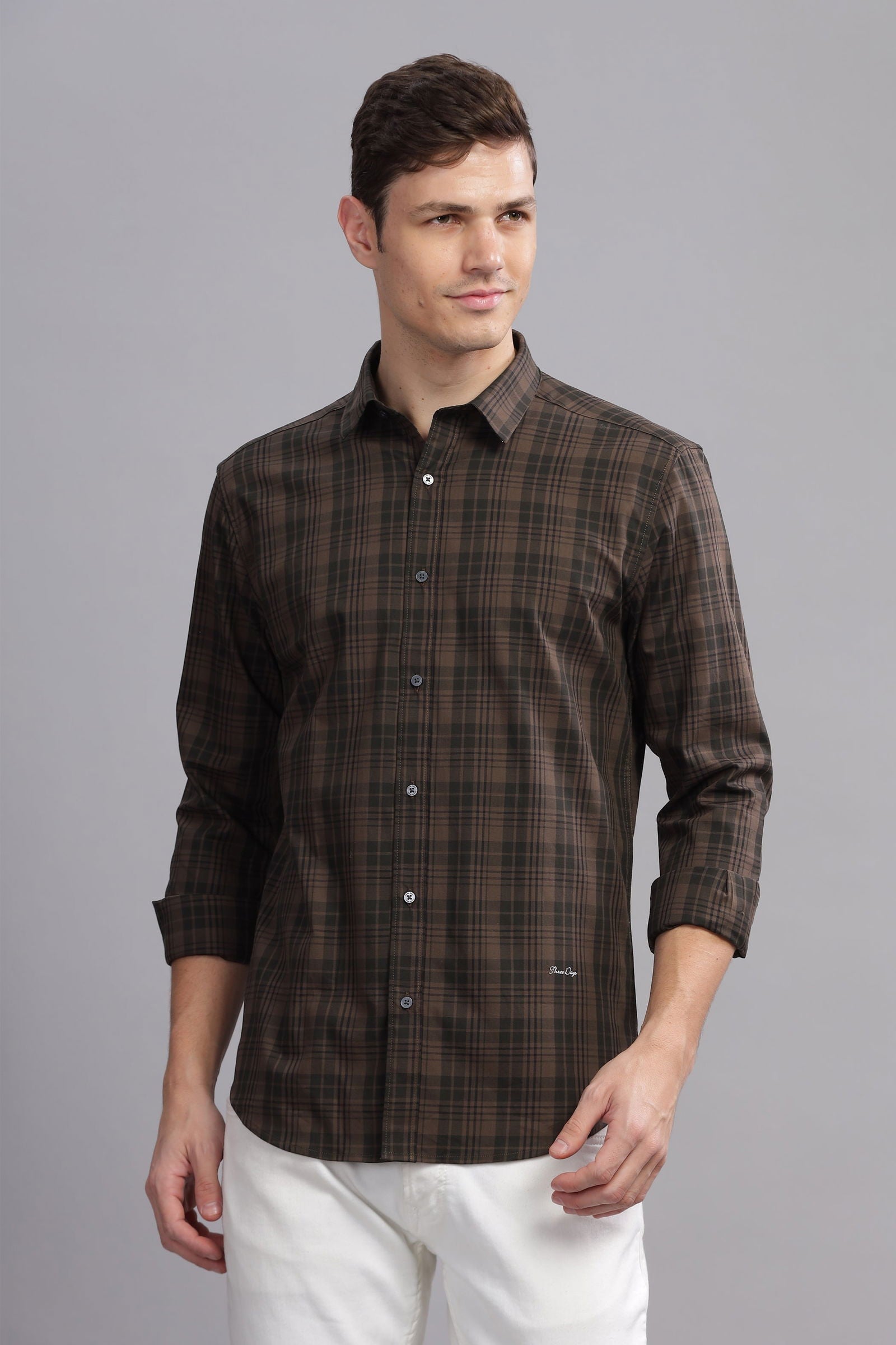 Tartan Checkered Slim Fit Shirt - Three Days