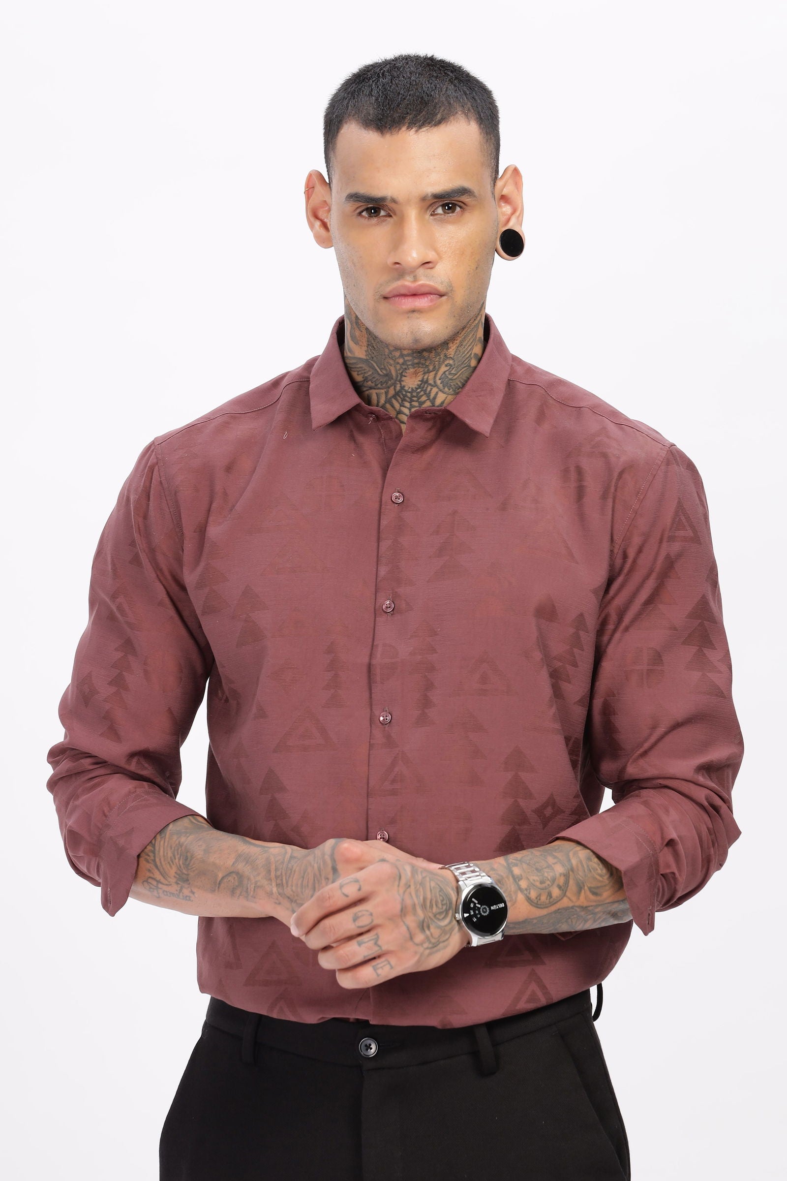 Textured Brasso Rust Shirt - Three Days