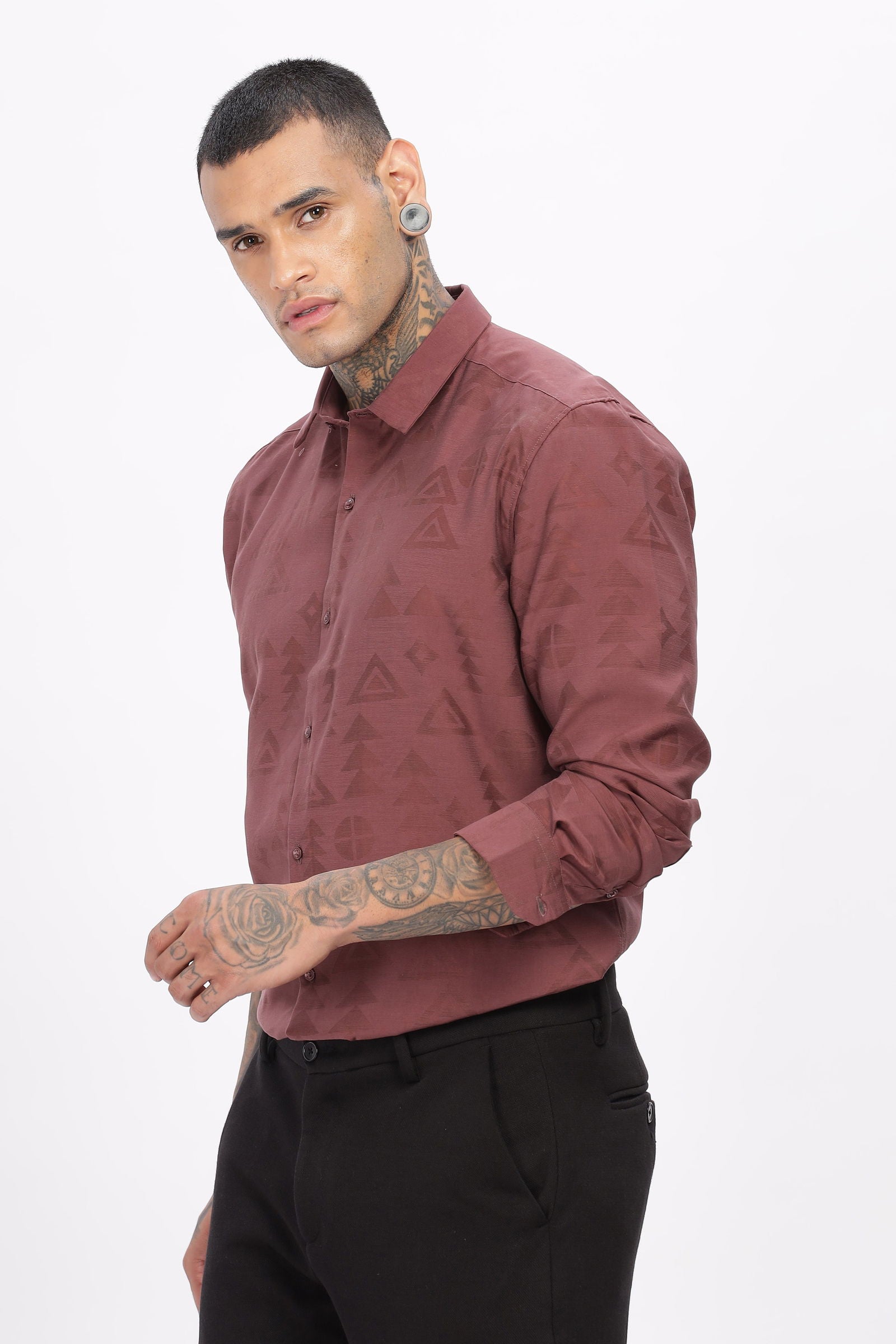 Textured Brasso Rust Shirt - Three Days