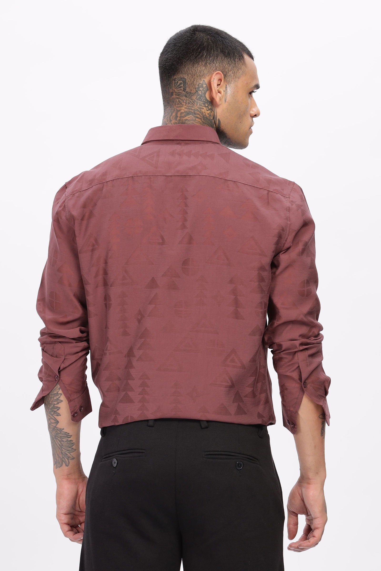 Textured Brasso Rust Shirt - Three Days