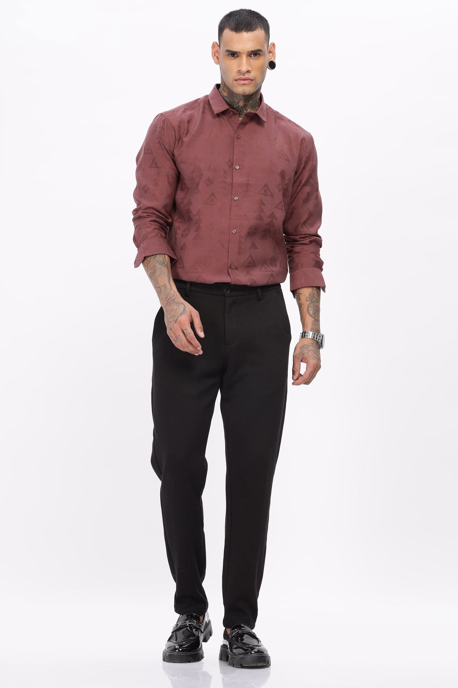 Textured Brasso Rust Shirt - Three Days
