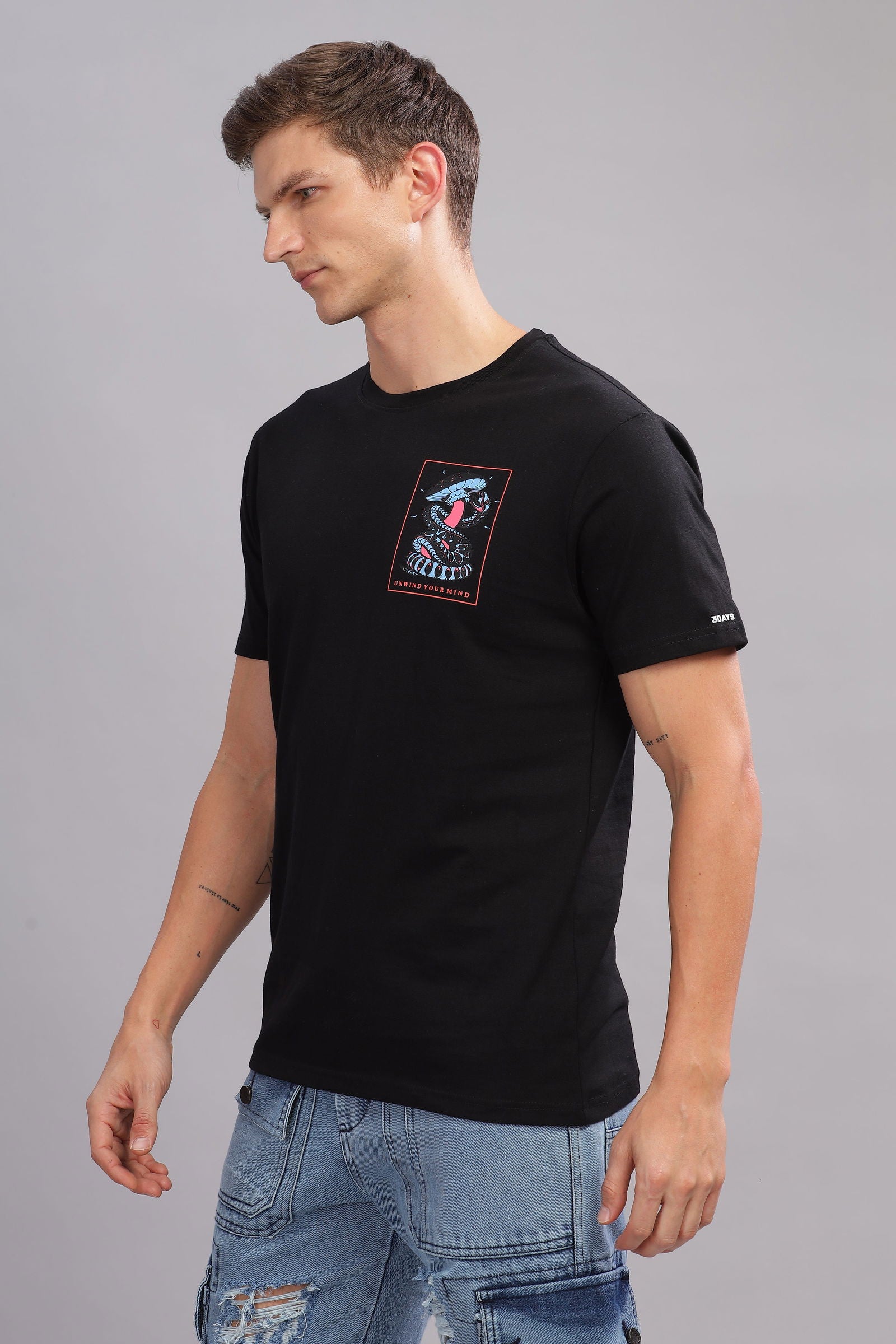 Unwind Your Mind Black Tshirt - Three Days