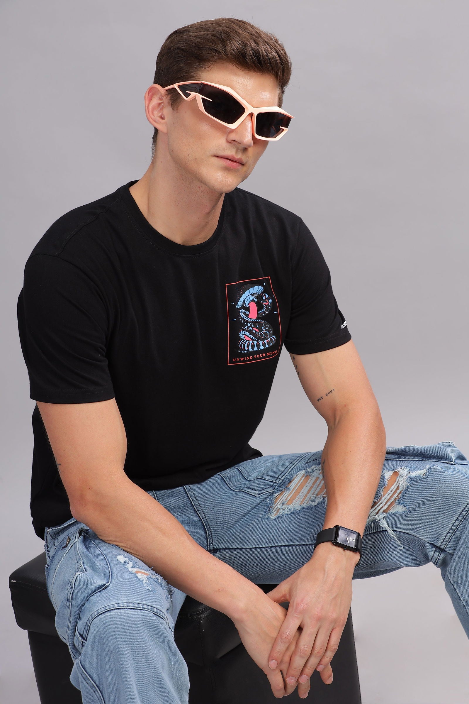 Unwind Your Mind Black Tshirt - Three Days