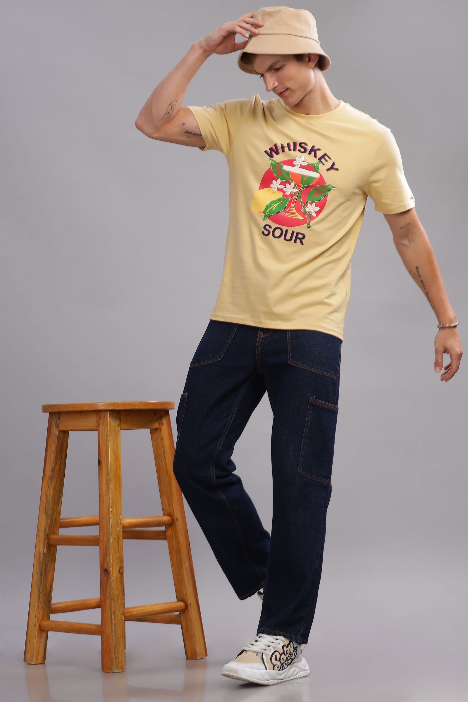 Whiskey Sour Beige Tshirt - Three Days