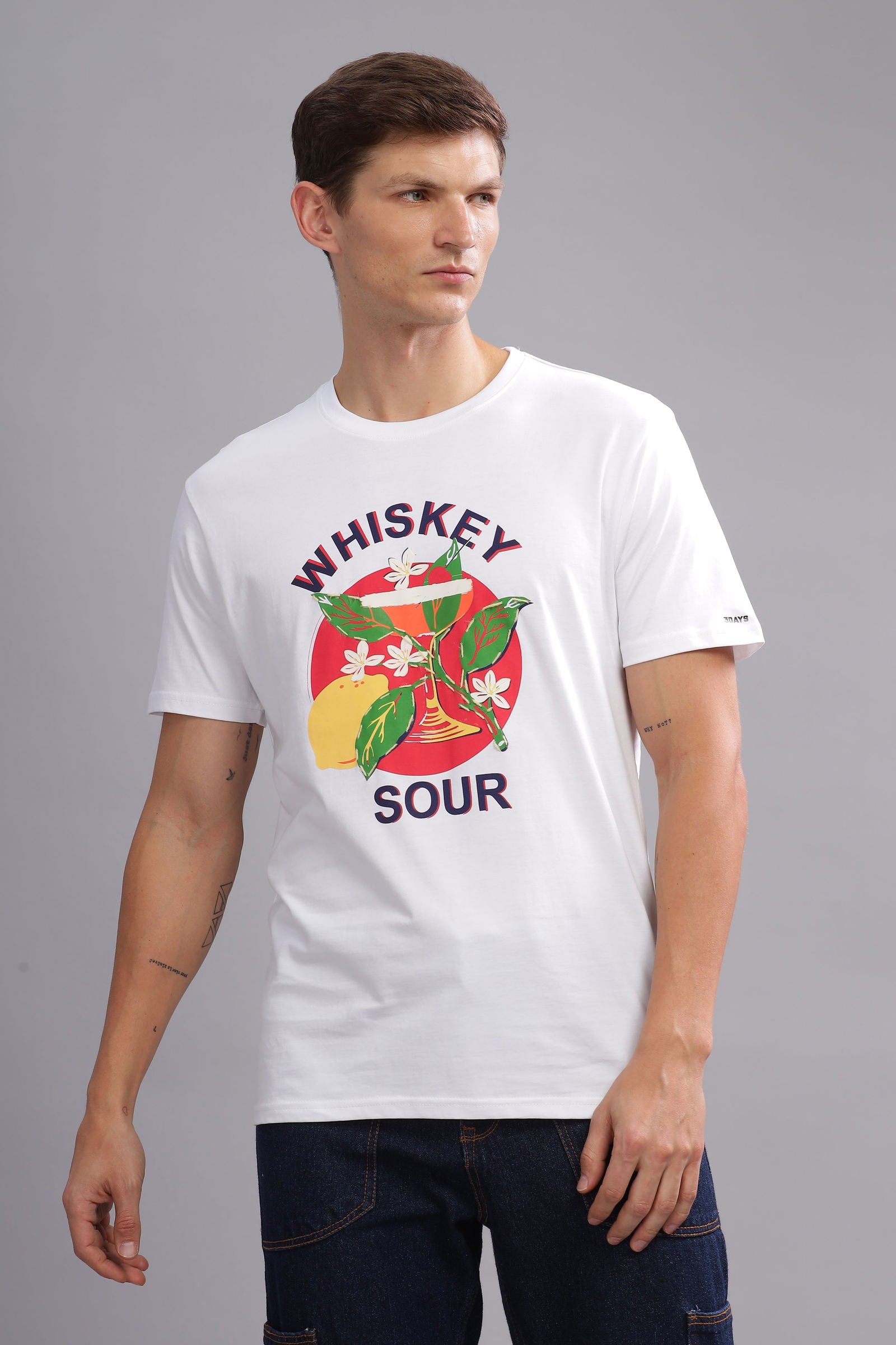 Whiskey Sour White Tshirt - Three Days